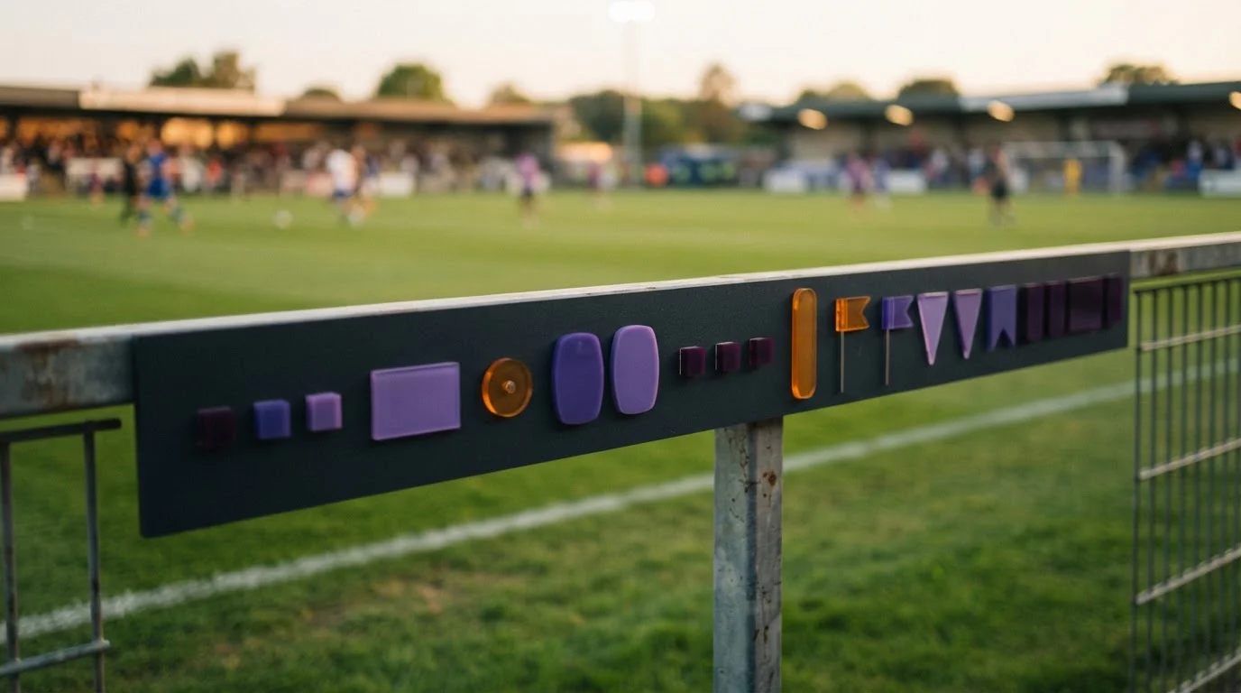 Farbige Ereignismarkierungen auf einer Anzeige neben dem Spielfeld